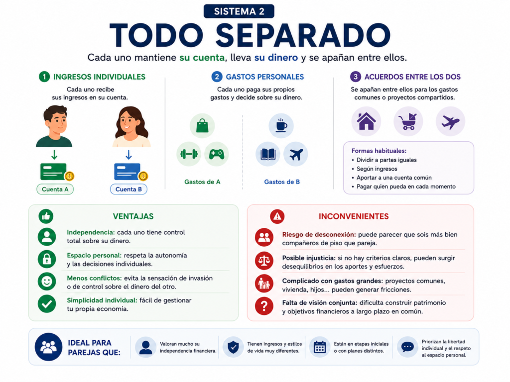 cuenta por separado para gestionar dinero en pareja