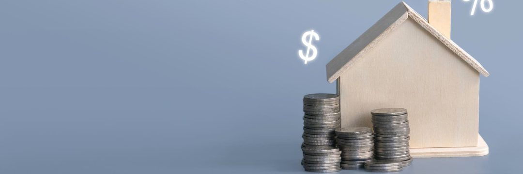 Una casita de madera junto a unos ahorros